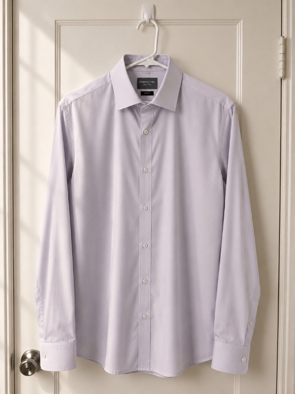 Karako Men's Light Grey Dress Shirt Slim 16" Neck 32/3